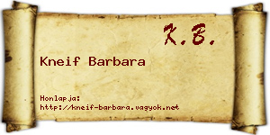 Kneif Barbara névjegykártya